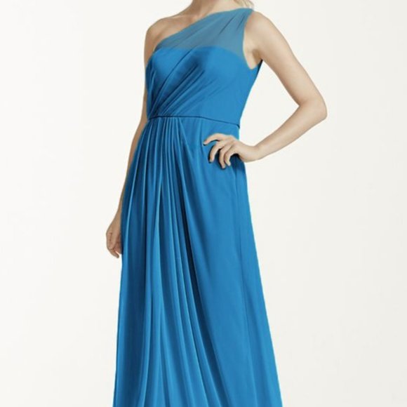Pacific Blue David's Bridal Horizon Blue David's Bridal Bridesmaid  Dresses